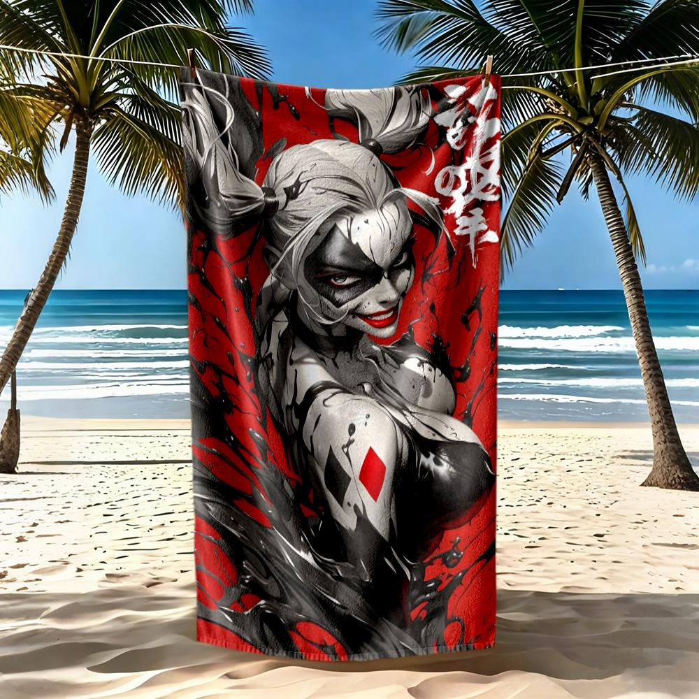 Bad Luck Joker Theme Beach Towel Soft Durable Quick-Dry Comfortable Lightweight Suitable for Sports, Travel, Swimming, Yoga, Bathroom, Beach, And Pool