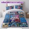 Gundam Anime Theme Duvet Cover Set,3pcs Printed Cartoon Bedding,Creative Bedroom Decor Comforter Cover for Teens_LIAN