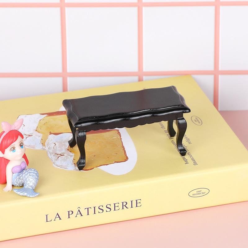 1Pcs 1:12 Dollhouse Mini Wave Tea Table Ornament Miniature Furniture Table Coffee Table Livingroom Leisure Table Model