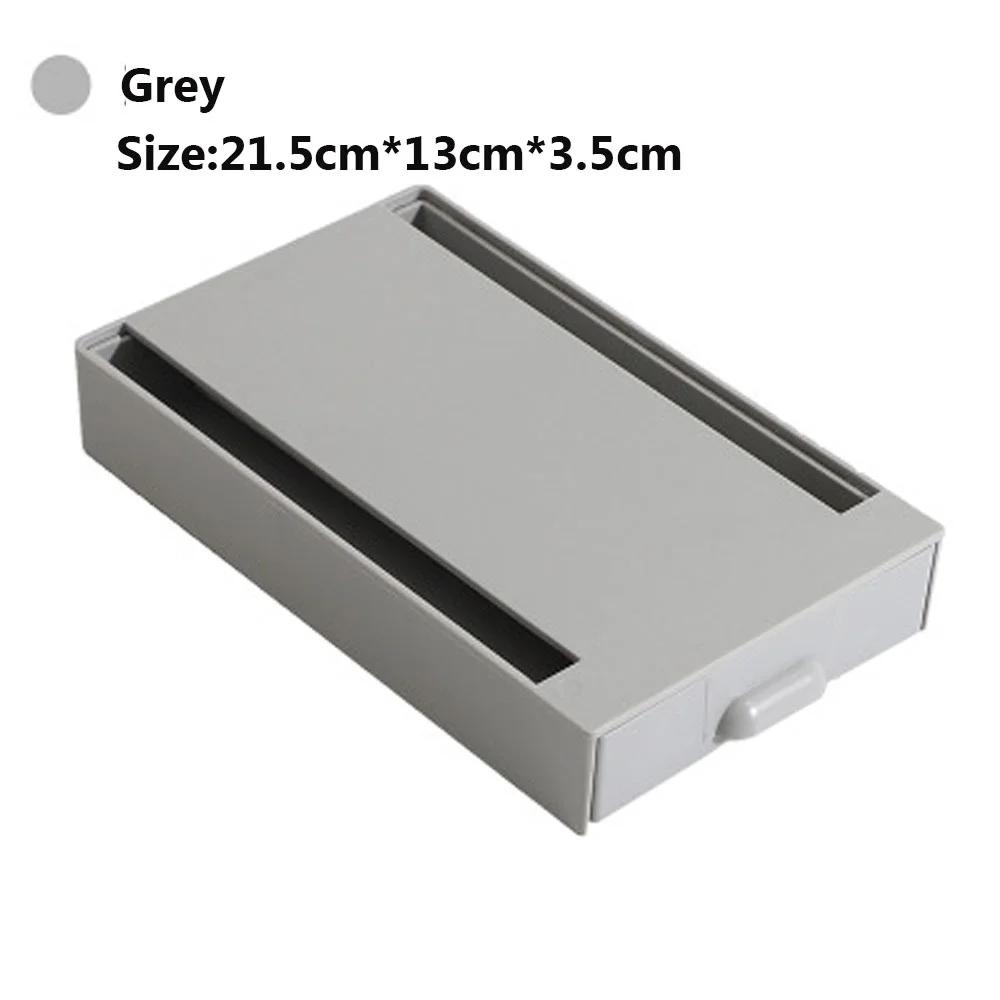 

Настольный выдвижной клейкий пенал для хранения карандашей Скрытый ящик для хранения офисных канцелярских принадлежностей и мелочей( Не включая других) серый