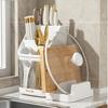 Kitchen Utensil Holder Kitchenware Stand Rack Cutting Board Cutlery for Countertop