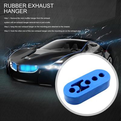 Support d'échappement en caoutchouc isolant réglable, installation facile, 4 trous, support d'échappement universel en caoutchouc pour voiture, isolant en caoutchouc haute densité