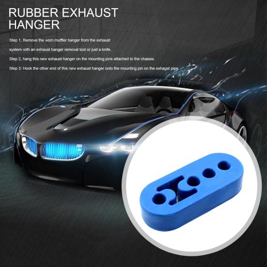 Exhaust Hanger Rubber Insulator Adjustable Easy Installation 4 Holes Universal Car Exhaust Rubber Hanger High-Density Rubber Isolation Insulator