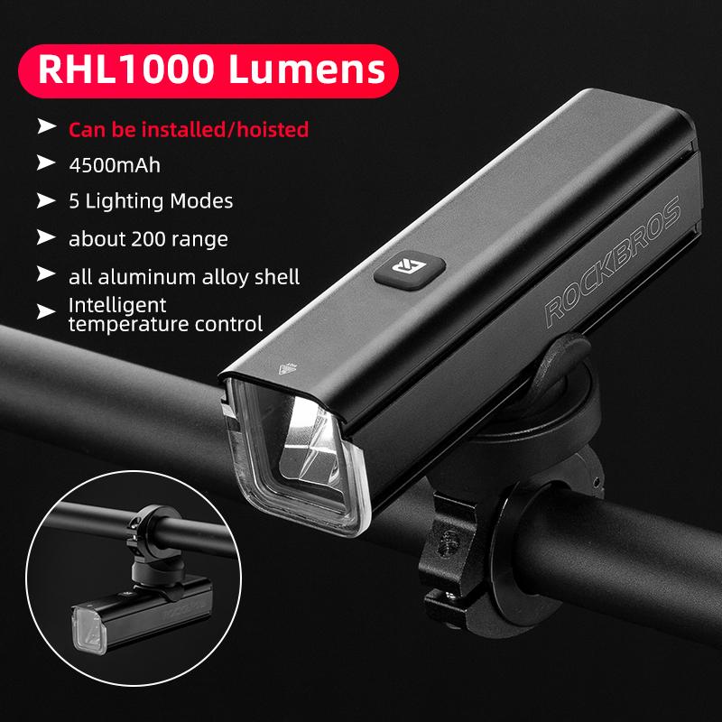 ROCKBROS Bike Light Type-C Charging Front Lamp Headlight Ultralight Flashlight Bicycle Light 200/400/600/800/1000/1500/3000LM