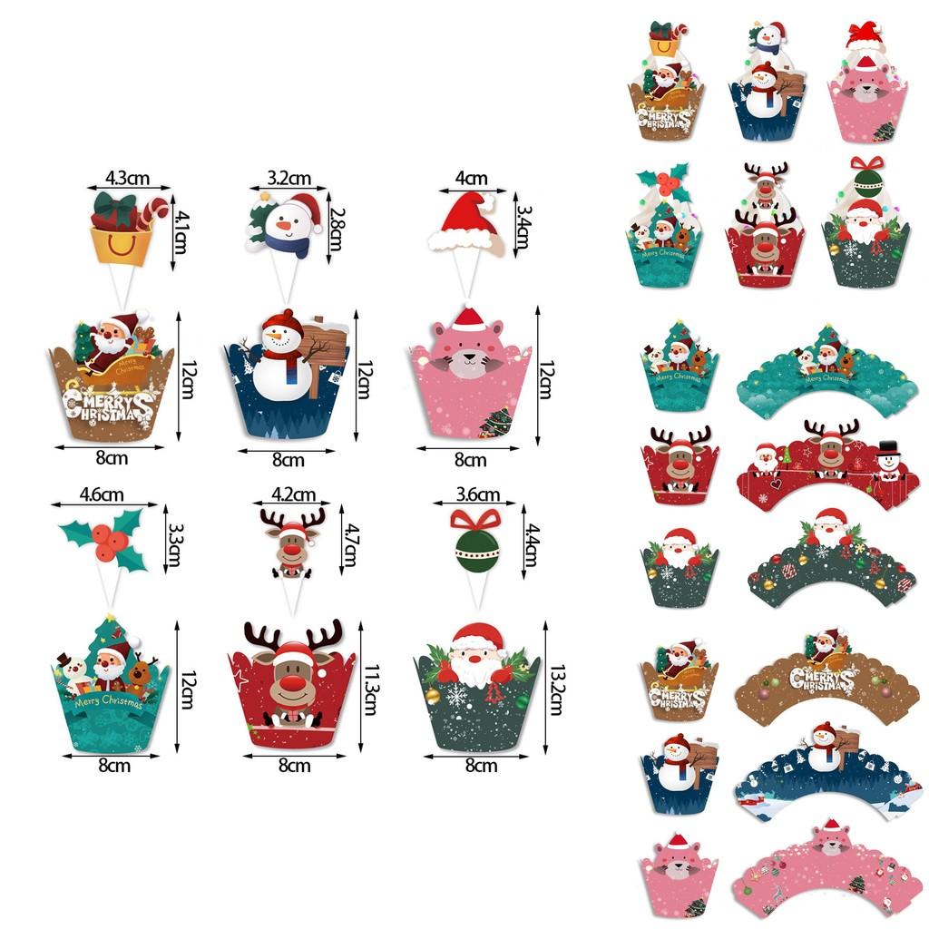 Weihnachtskuchen Deko Papierflaggen Set Mit Einsteckkarten Für Feiertagsfeier