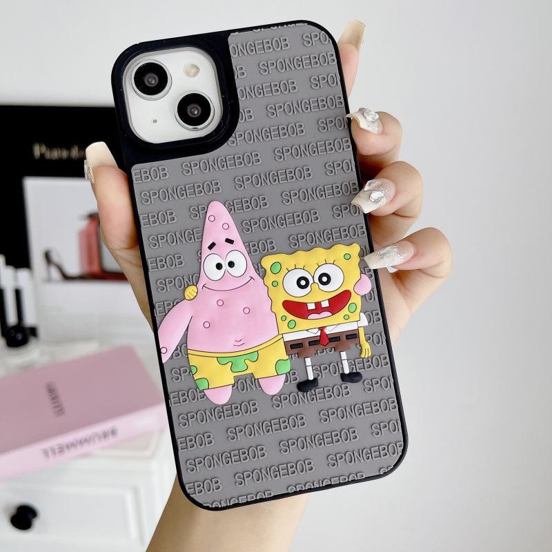 

3D Silicone SpongeBob & Patrick Star Protective Case for iPhone 13 Pro Max iPhone 17 Pro