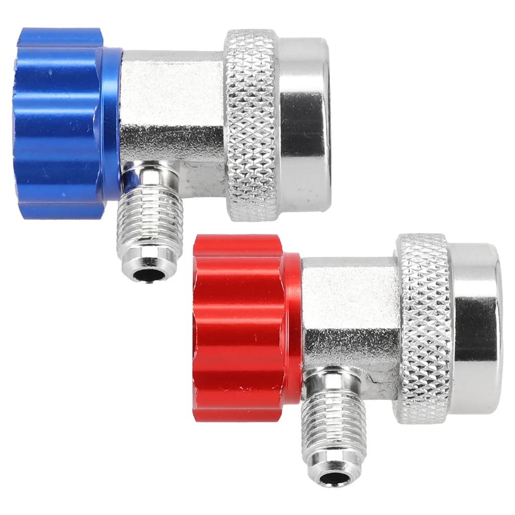 2pcs A/C R134a Car Air-Conditioner Fluoridated Adapters Coupler Quick Connectors High&Low Pressure Interior Parts