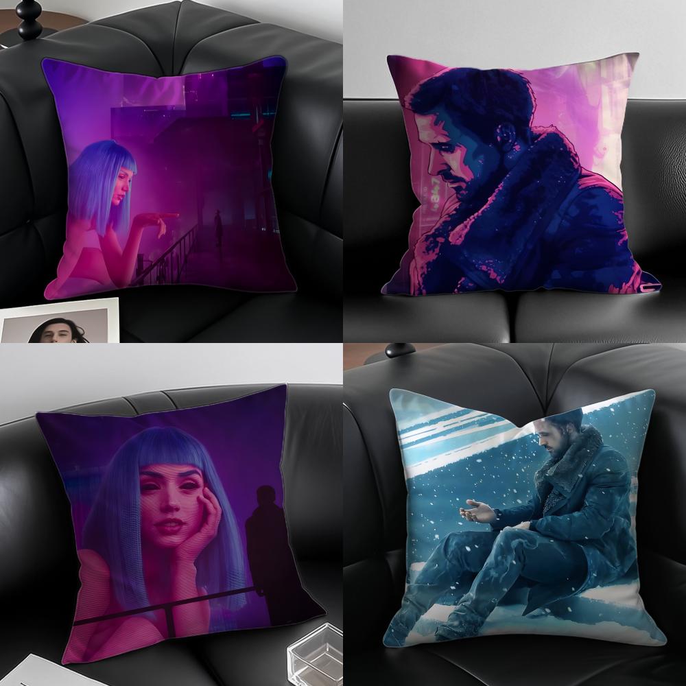 Classic Blade Runner 2049 Sci-Fi Movie Cushion Cover Pillow Case Anti-Dustmite Invisible Zipper Silky Plush Cushion