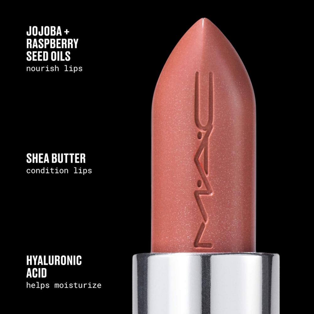 Mac CosMetics LustreGlass Sheer Shine HydratinG 8hr Lipstick 0.1 Oz 3.5 G huG Me Blushed Nude