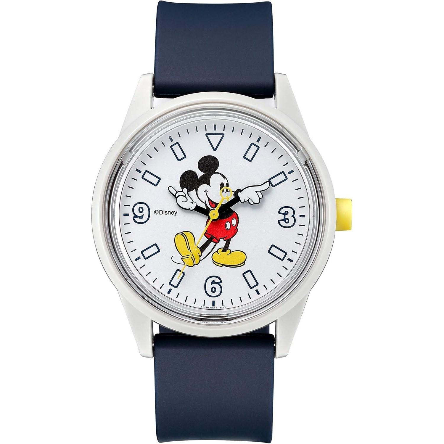 QQ SmileSolar wristwatch solar analog Disney Mickey Mouse waterproof urethane belt RP20-809 mens navy