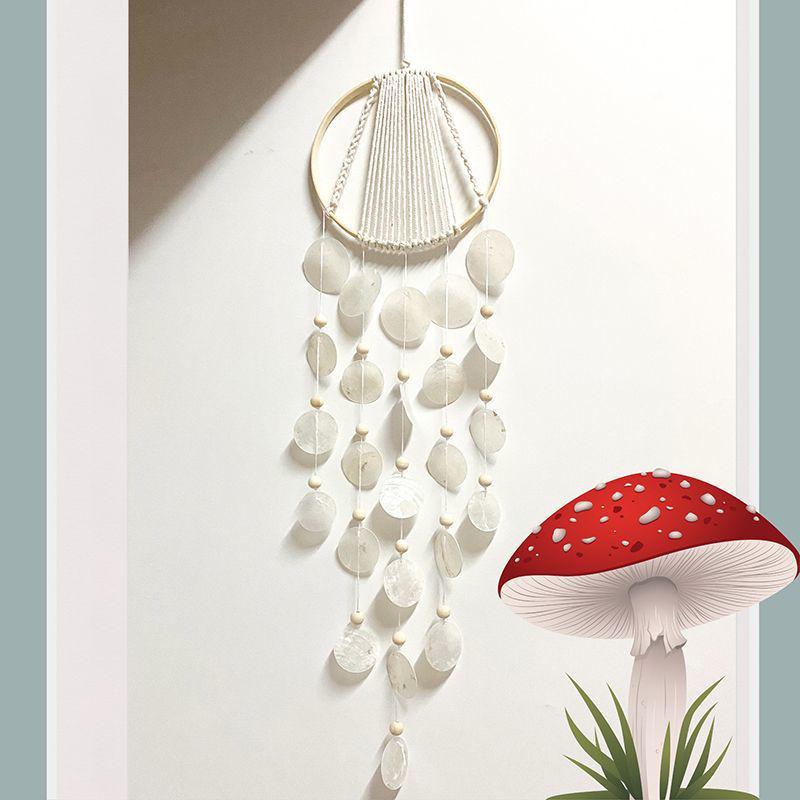 Seashell Wind Chime & Dream Catcher Pendant - Handmade Heart Ornament for Indoor Room Decor