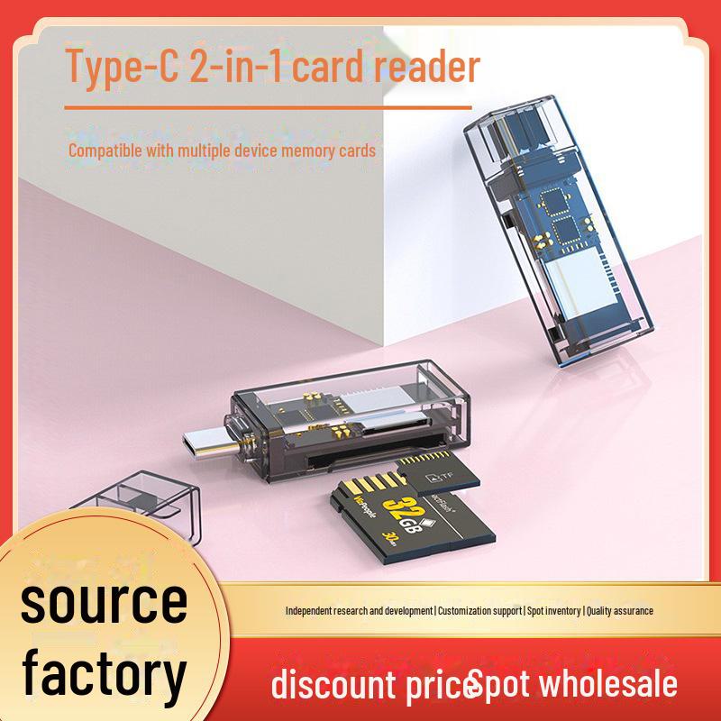 Type-C Multi-Function Memory Card Reader for Mobile & Camera - Supports SD/TF & OTG Cards