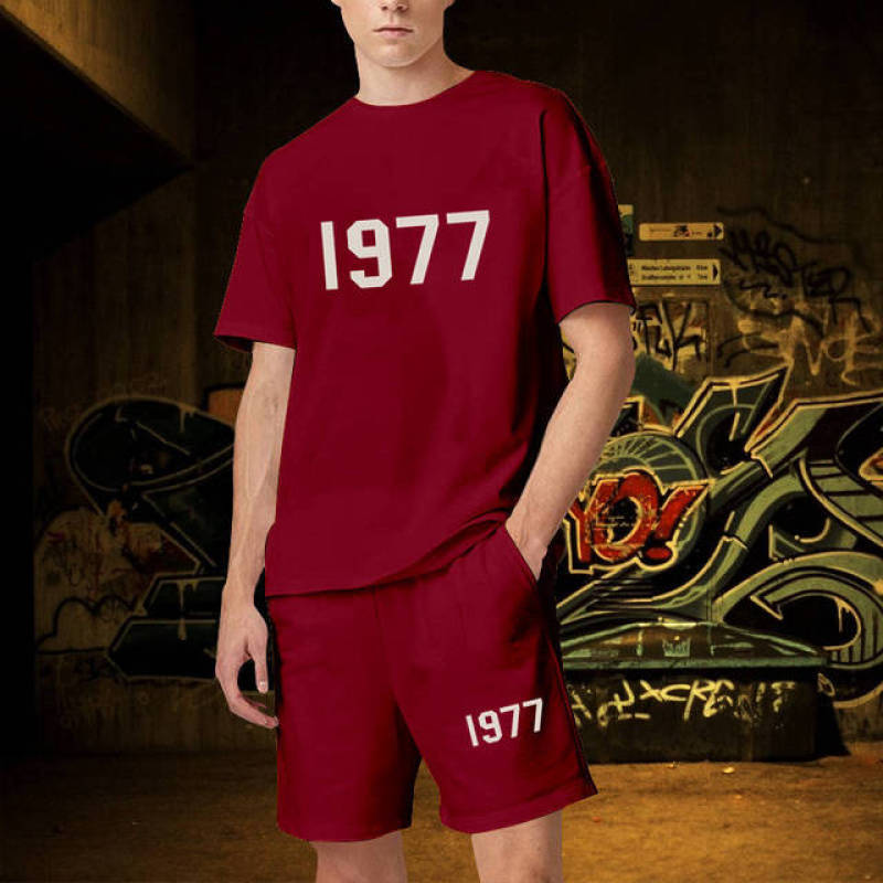 1977 Set corto da uomo di lusso da donna Abiti firmati Grafica oversize Harajuku y2k T-shirt Pantaloncini Marchio di alta qualità