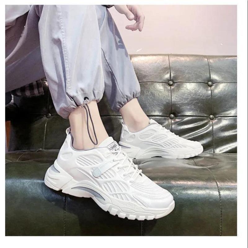 Autumn Men's Shoes Breathable Mesh Surface Shoes Men's Platform Dad Shoes Flying Woven Soft Bottom Casual Shoes Men's Sneaker
