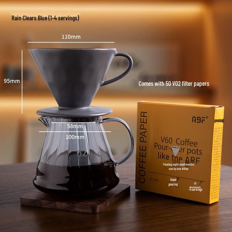 Qīwēi Ceramic V60 Pour-Over Coffee Dripper Set