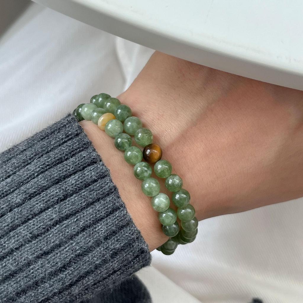 Natural Stone Jasper Double-Layer Beaded Bracelet - Retro Chinese Style Jewelry for Women