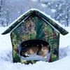 Casa para Gatos Abrigo para Gatos de Exterior À Prova de Intempéries Quente À Prova de Vento Inverno Caverna para Animais de Estimação Pátio Exterior