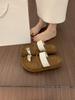 Retro niche casual thick-soled set of toe slippers for women's summer wear, not tired feet French fashionable beach cool slippers