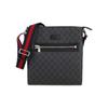Bolsa de Ombro com Listra de Couro e Logo em Relevo GG Web para Homem Bolsa Mensageira Preto Cinza 474137-K5RLN-1095