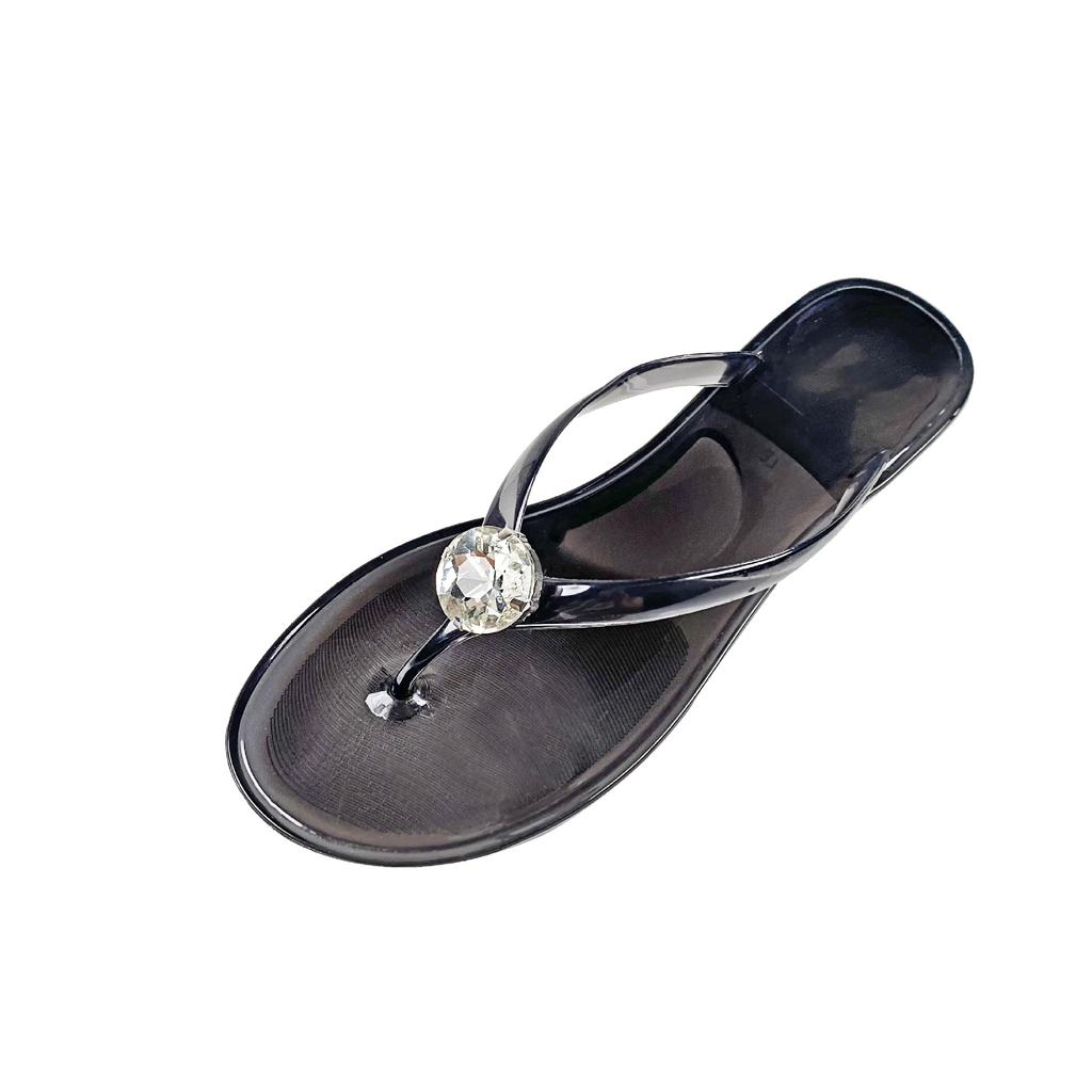 Genomskinliga PVC-tofflor Sandaler Klämmer Fötter Gelé Ballerinas Y2