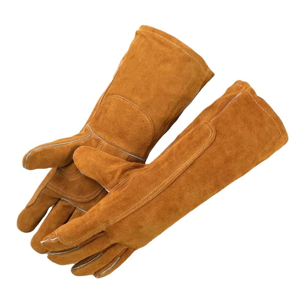 

Welding gloves fireproof and heat-resistant 13-inch fireproof leather for welding, fire pits, wood stoves, campfires, stoves, barbecue, ovens, grills