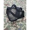 Maschera Facciale Mezza Faccia in Acciaio con Doppia Cinghia V1, Maschera Protettiva Tattica Camo per CS Airsoft Wargame Allenamento