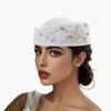 Vintage Pillbox Hat Flower Airline Stewardess Caps Teardrop Hat Formal Hat  Fashion Show