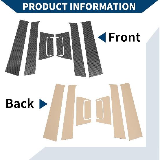 Door Pillar Window Trim Front Rear Left Right Anti Scratch Sticker Pillar Posts Cover for Honda HRV 2016-2021 Carbon Fiber Pattern Black