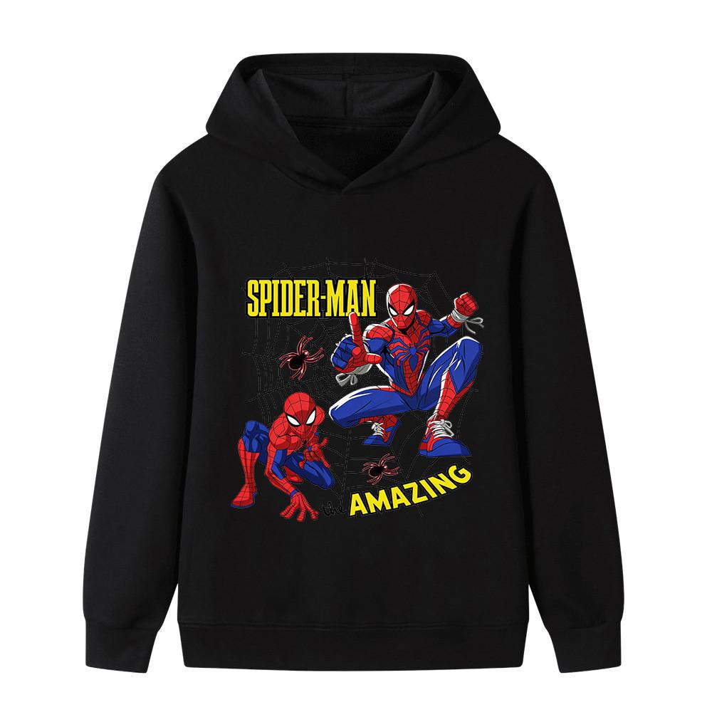 B1319 Kids Boys Girls Printed Regular Fit Long Sleeves Hoodie Outerwear 100cm чёрный