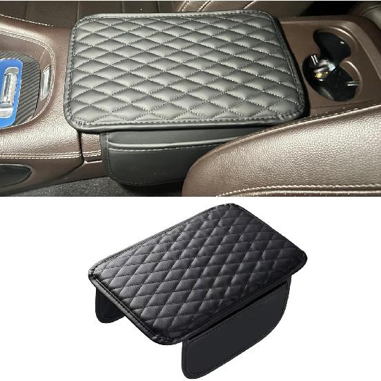 Upgraded Car Center Console Cover, Microfiber Leather Car Armrest Cover Black