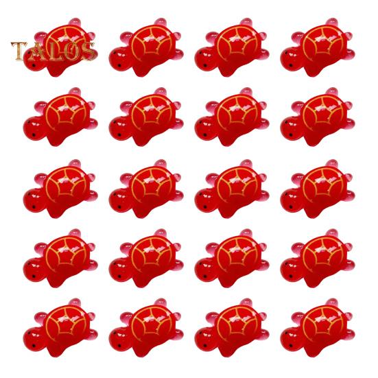 

20 шт. Миниатюрная светящаяся фигурка черепахи, светящаяся в темноте, маленькая красочная модель черепахи, миниатюрная статуэтка животного из смолы, украшение, сувениры для вечеринки красный