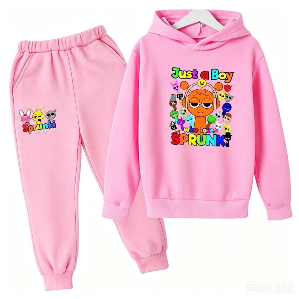 Haine Copii Sprunki Hanorac+pantaloni Vârsta 2-12 Băiat Fată Figurine Anime Incredibox Bluză Primăvară Toamnă Pulover pentru Copii Seturi