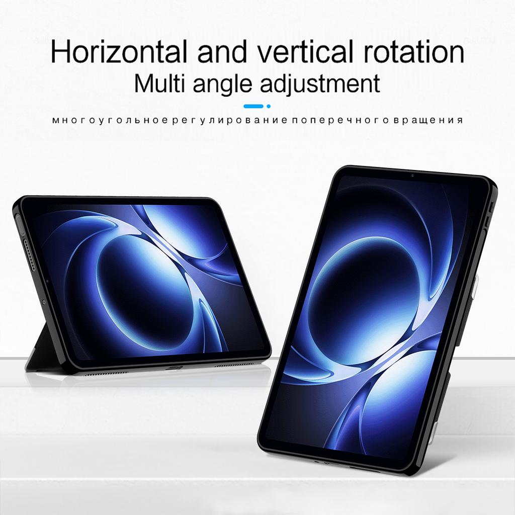 For Xiaomi Redmi K Pad Case PU+PC Rotating Shaft Kickstand Tablet Cover