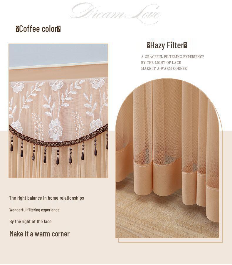 Krajková dvouvrstvá protikomáří závěs na dveře s přepážkou pro soukromí pro všechna roční období