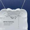 S925 Sterling Silver Tulip Necklace with Shell Pearl Tassel – Elegant and Versatile Women's Fashion Accessory