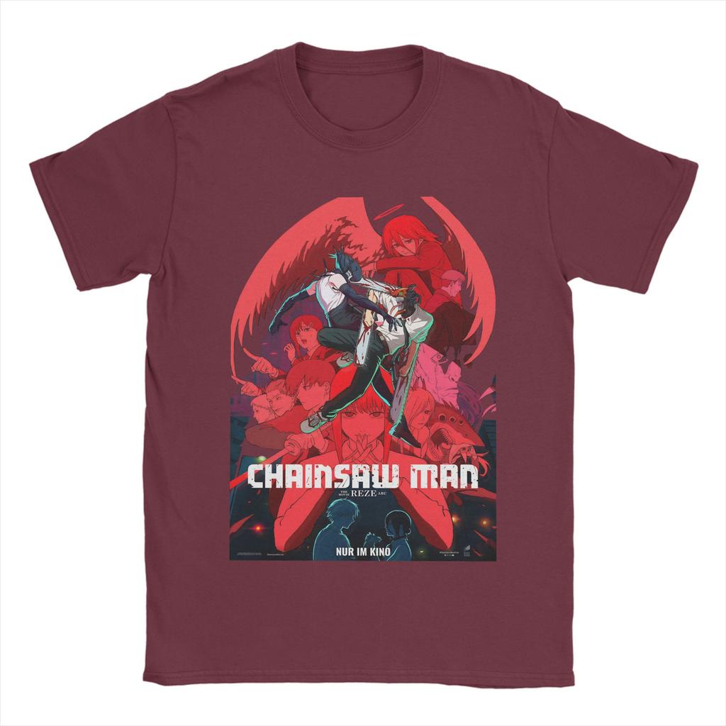 Anime Chainsaw Man T Shirt Kobeni Manga Denji Power Reze TShirts Short Sleeves Vintage Tops Summer Cotton Plus Size 5XL Clothes