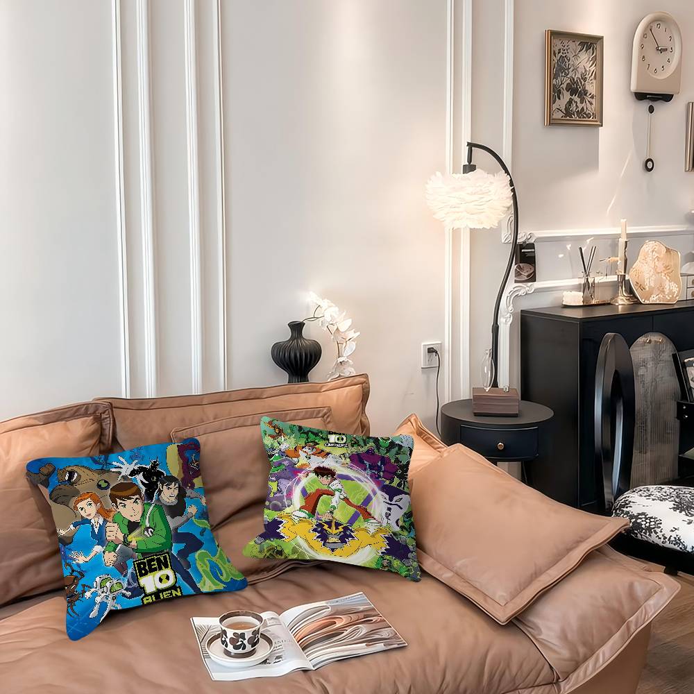 B-Ben10 Animated Personalized Picture Text Home Decorative Pillows Household Gifts 45x45cm