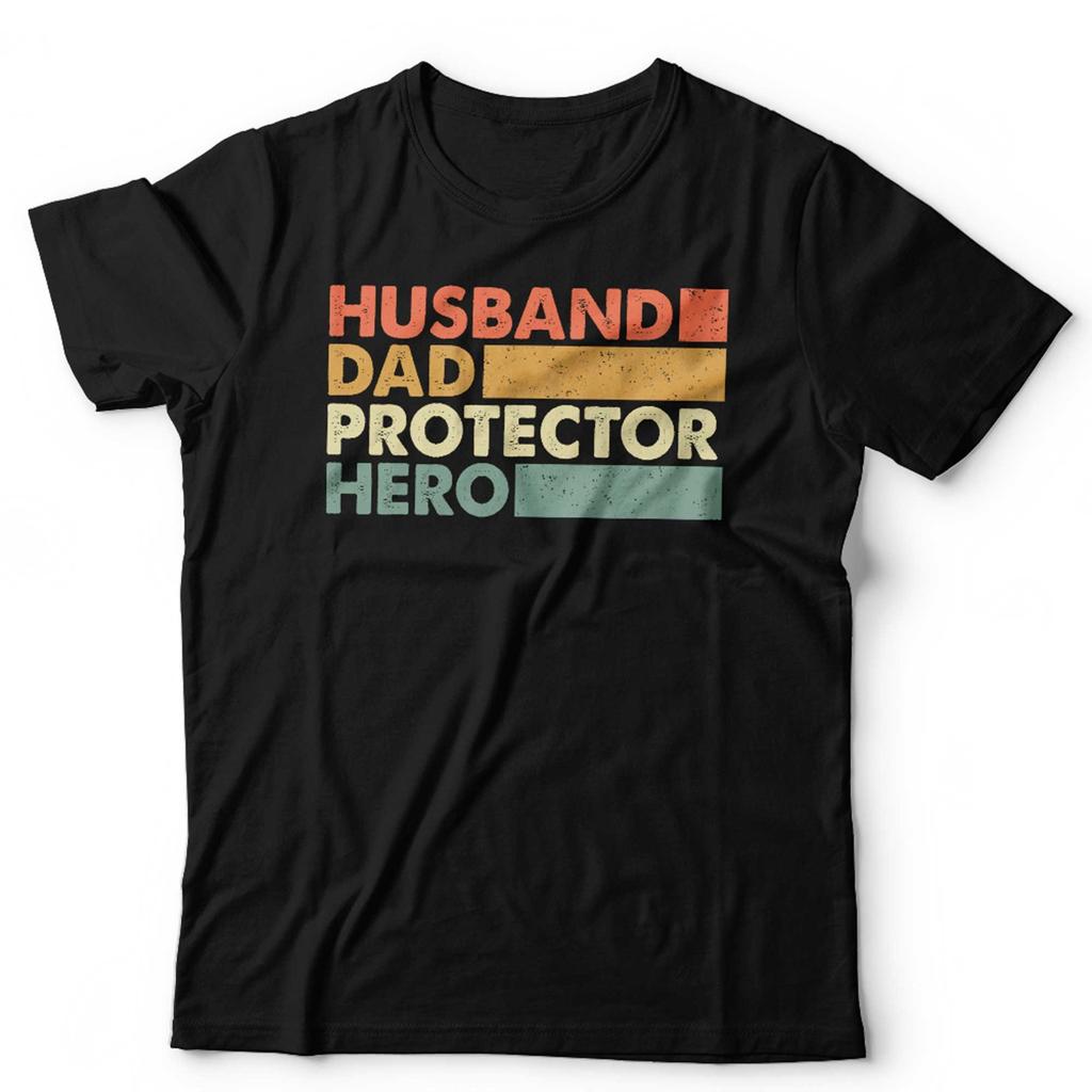 Husband Dad Protector Hero Tshirt Fathers Day Valentines Anniversary Pops Gift