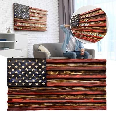 Einfaches Holz Flaggen Medaillen Münz Display Regal Gedenkmünz Sammlungsregal für Wohnzimmer