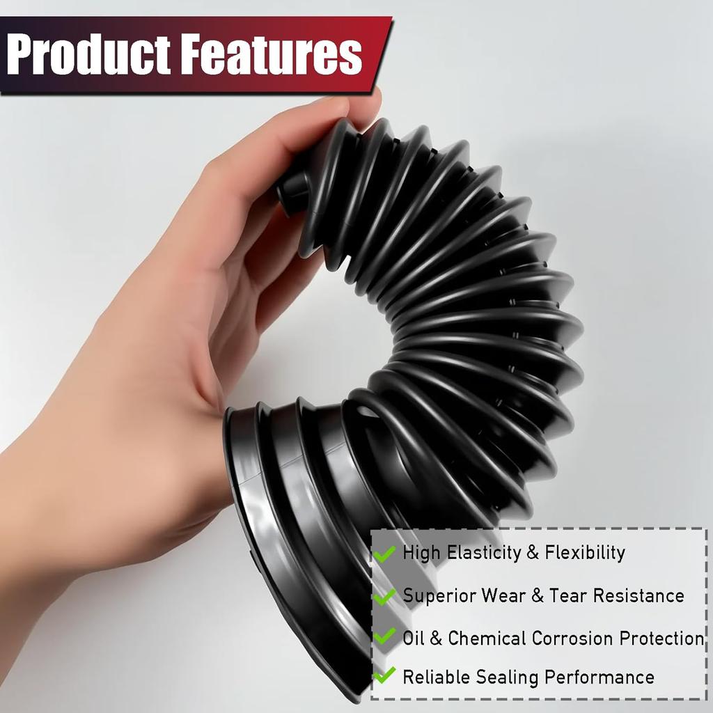 Upgrade 2PCS Tie Rod Boot Rack And Pinion Boot Kit,Thickened Neoprene Rubber Materia,With 4 Stainless Steel Clamps & 6 Cable Ties, Universal Inner