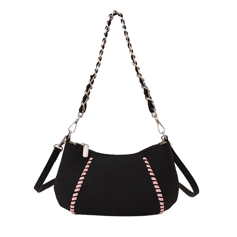 

New Women s Single Shoulder Bag with Chain Strap Underarm Splicing Dumpling Bag Casual Crossbody Bag Fashionable Mosaic Design
