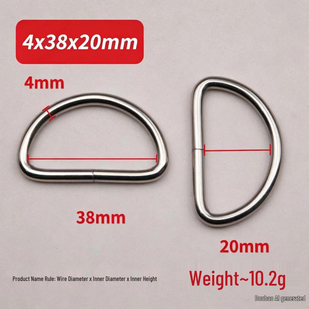 Metal D-Ring Buckle for Pet Webbing and Accessories
