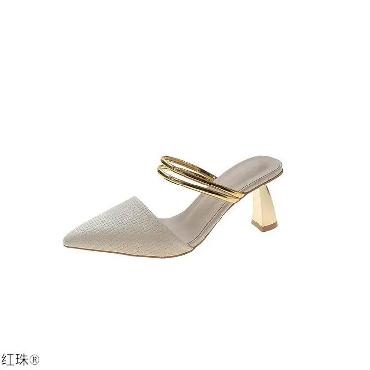 Sandals Women 2026 Summer High Heels Slippers Pu Heeled Sandals Stiletto Ladies Shoes Fashion Female Shoes Pumps