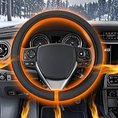 12V Vyhřívaný potah na volant Teplý v zimě Univerzální střih Chránič volantu Vnější Pro auta Nákladní auta Dodávky Auto příslušenství