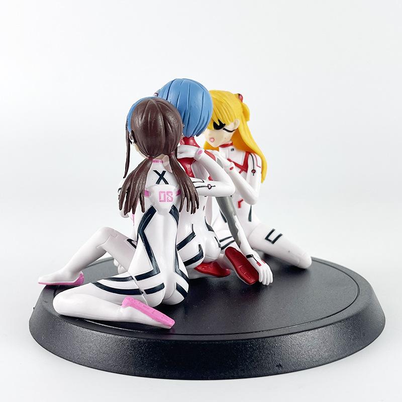 EVA Asuka Rei Mari Figuren Set 3 Stück Neon Genesis Evangelion Anime PVC Actionfiguren Spielzeug für Fans Geschenk Heim Schreibtisch Dekoration