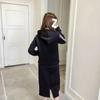 Korean Style Autumn Black Casual Suit Sweatshirt Skirt Fashion Slim Suit Skirt Two-piece Set for Women