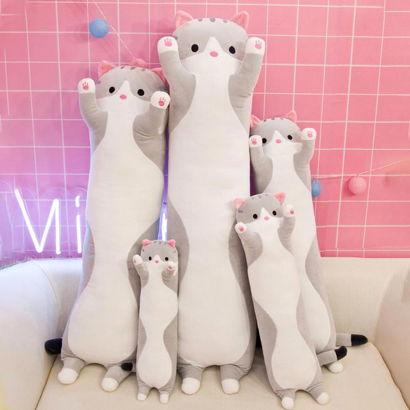 50-130Cm Long Cat Plush Toys Cute Animal Cat Creative Long Soft Toys Office Break Nap Sleeping Pillow Stuffed Gift Doll For Kids