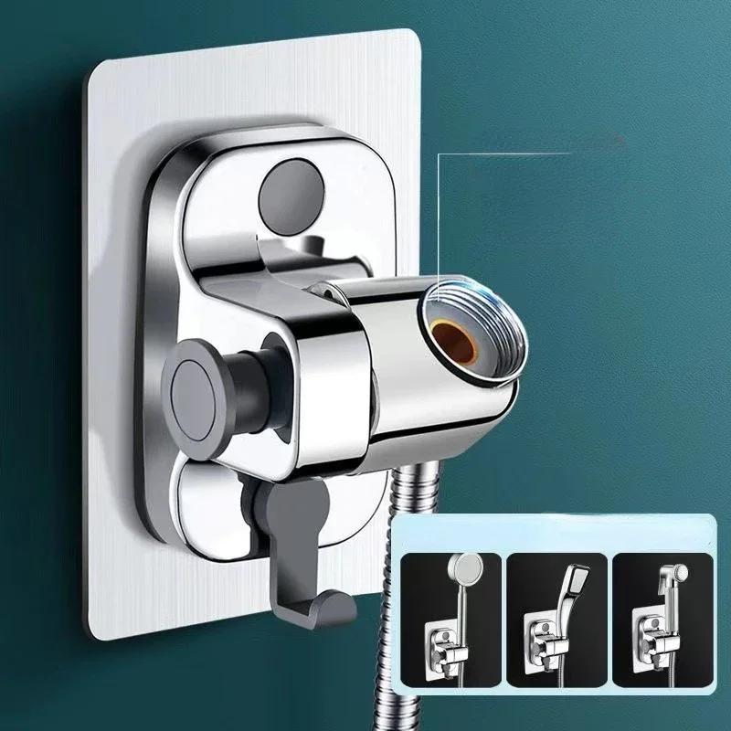 Suport pentru cap de duș reglabil la 360° Suport pentru duș montat pe perete Suport de mână pentru cap de duș autoadeziv Accesorii pentru baie