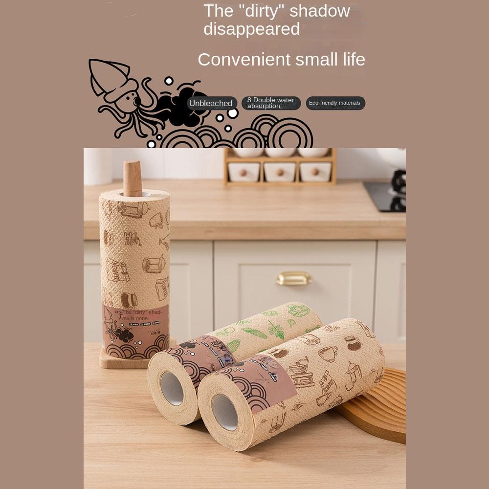 50Pcs/Roll Thickened Microfiber Towel Super Absorbent Dishwashing Tissues  Kitchen