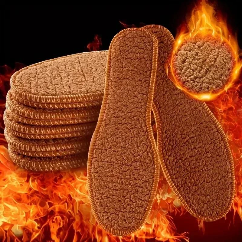 Winter-Alpaka-Wolle-Einlegesohlen, weicher Plüsch, warm, verdickter Fuß, thermische Schuheinlage für Damen und Herren, atmungsaktiv, Schneestiefel, Schuhe, Wärmekissen